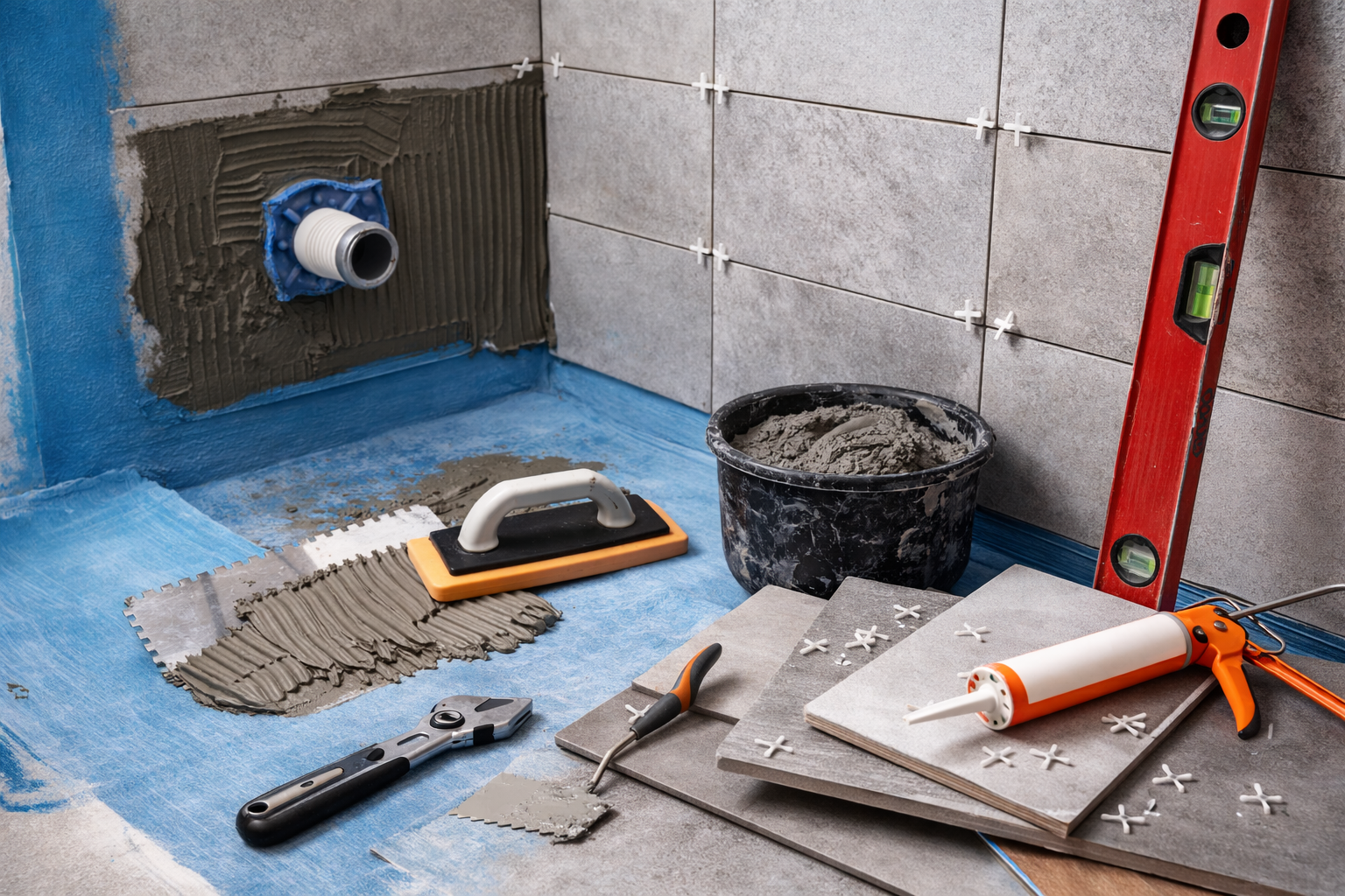 Abdichtung und Fliesen im Badezimmer